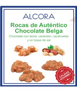 Foto principal Rocas de chocolate con Leche belga, cacahuetes, caramelo y u