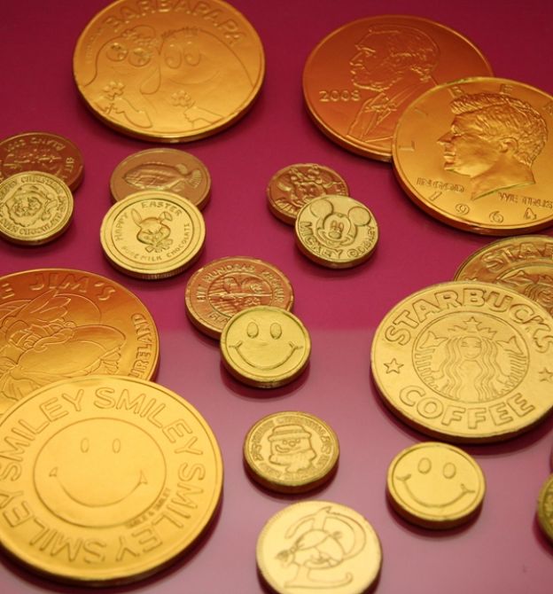 Monedas de chocolate