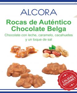 Foto principal Rocas de chocolate con Leche belga, cacahuetes, caramelo y u